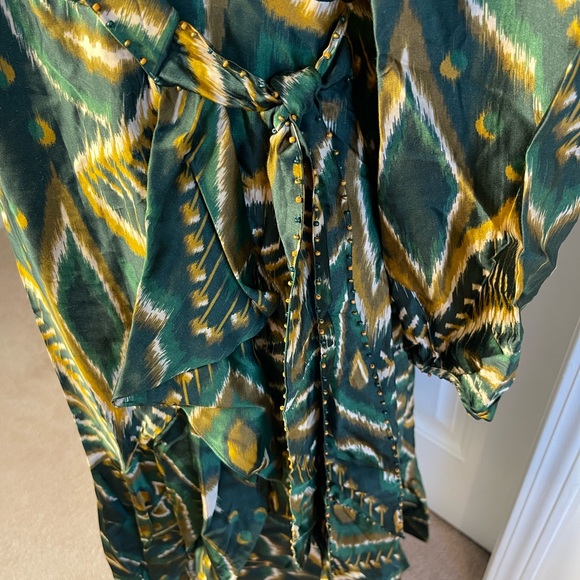 FARM RIO PINEAPPLE IKAT ASYMMETRICAL HEM DRESS SIZE M - Picture 6 of 15